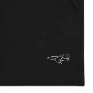 Versatile Military Jet T-39 Sabreliner Port Authority Embroidered Premium Sherpa Blanket