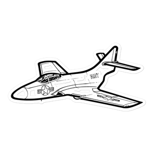 Grumman F9F-6 Cougar Jet 2 Sticker