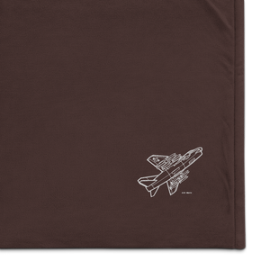 A-7 Corsair II Combat Jet Port Authority Embroidered Premium Sherpa Blanket
