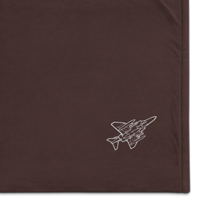 Iconic F-4 Phantom Jet Port Authority Embroidered Premium Sherpa Blanket