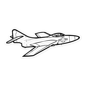 Grumman F9F-6 Cougar Jet Sticker