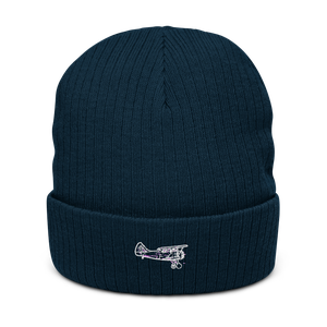 WACO YPT-14 Trainer Biplane Atlantis Recycled Cuffed Beanie