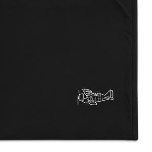 Grumman F3F-2 Naval Biplane Port Authority Embroidered Premium Sherpa Blanket