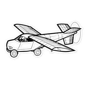 Taylor Aerocar Flying Car Sticker