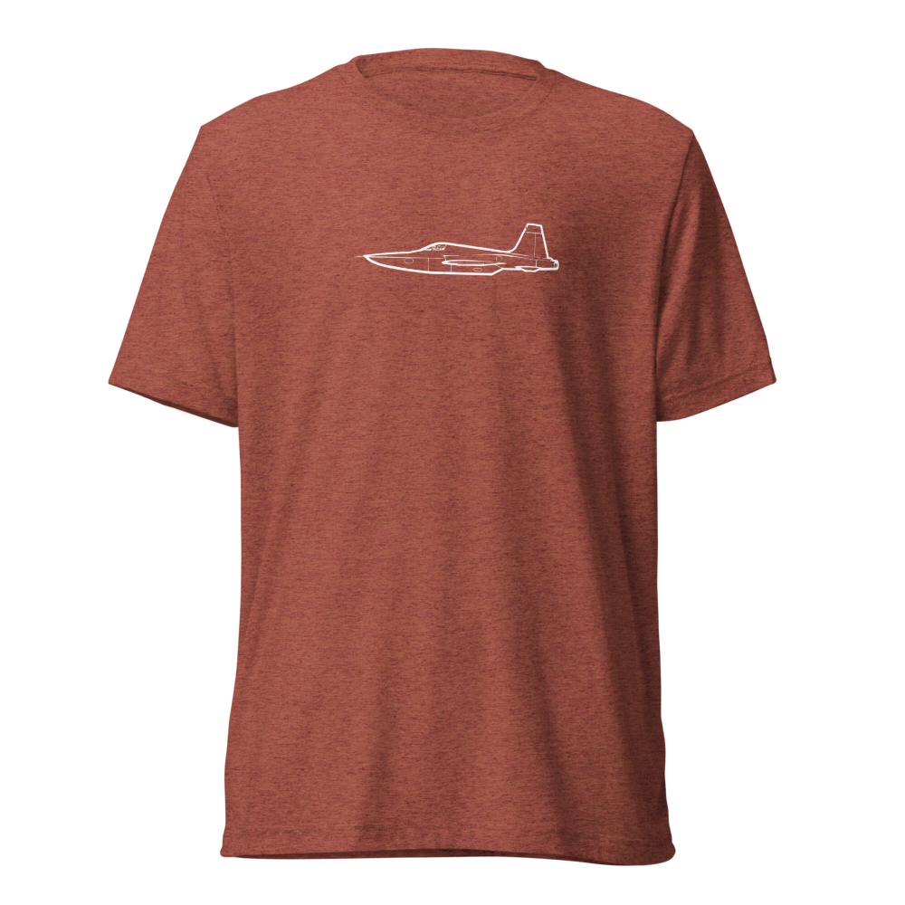 Northrop F-5E SSBD Rocket Experiment Tri-blend T-Shirt 