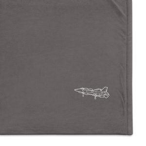 F-35 Lightning II - The Stealth Warrior Port Authority Embroidered Premium Sherpa Blanket