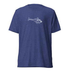 Bell 206 Helicopter Icon Tri-blend T-Shirt