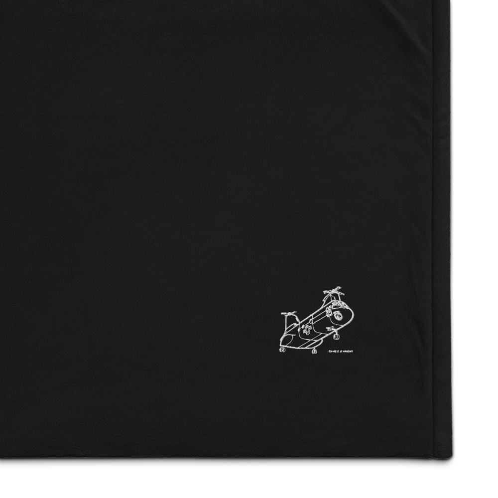 Boeing CH-46 Sea Knight Warrior 3 Port Authority Embroidered Premium Sherpa Blanket 