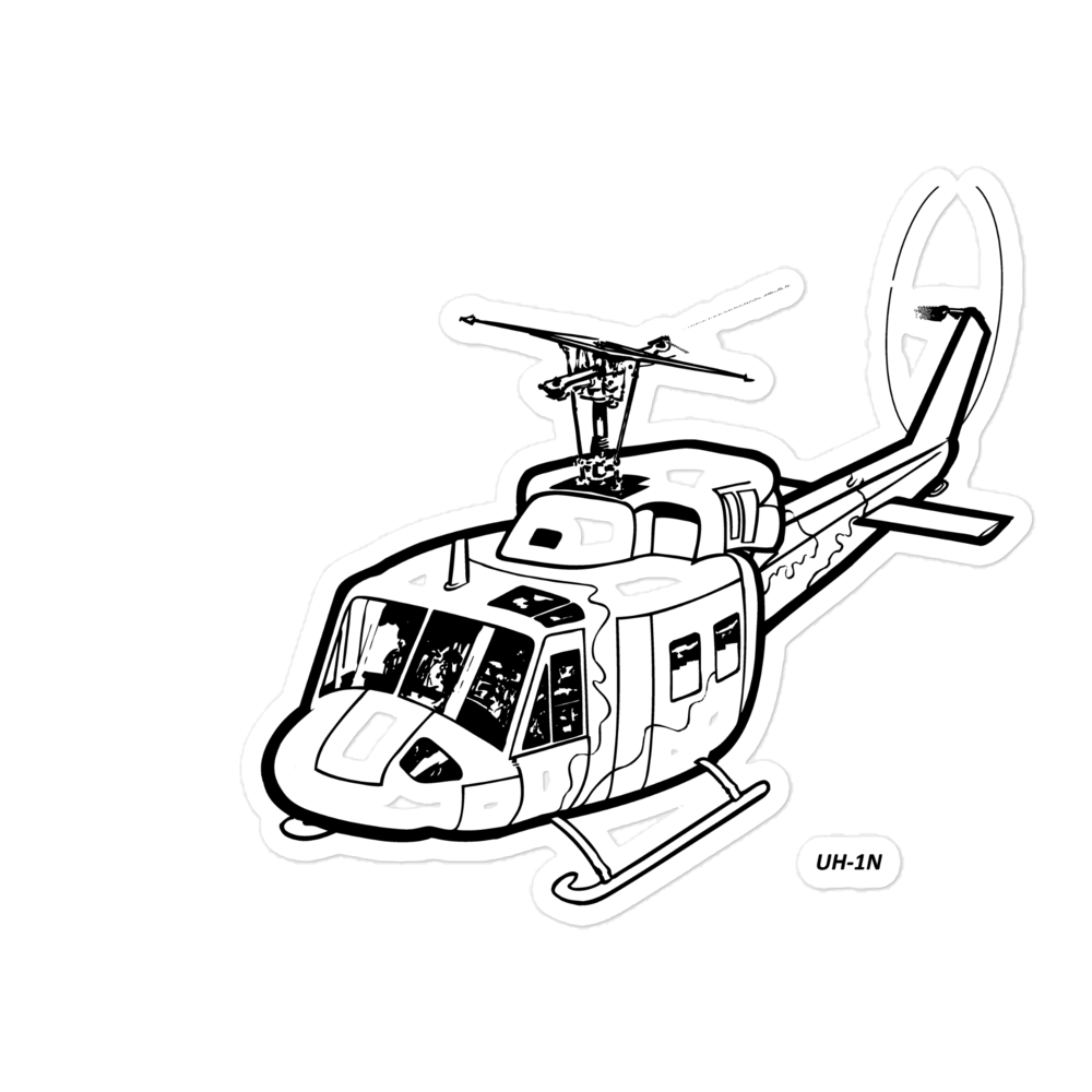 Bell UH-1N Twin Huey 2 Sticker - United States Marine Corps, United ...