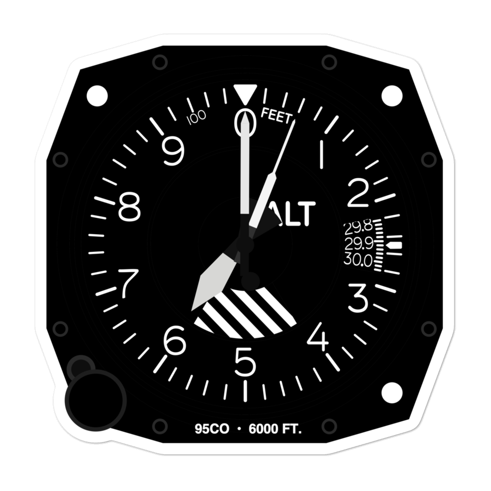 Mann Ranch Airport (95CO) Altimeter Stickers 
