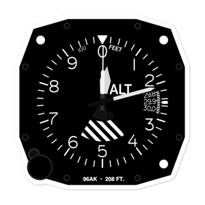 Hackney Landing Seaplane Base (96AK) Altimeter Stickers