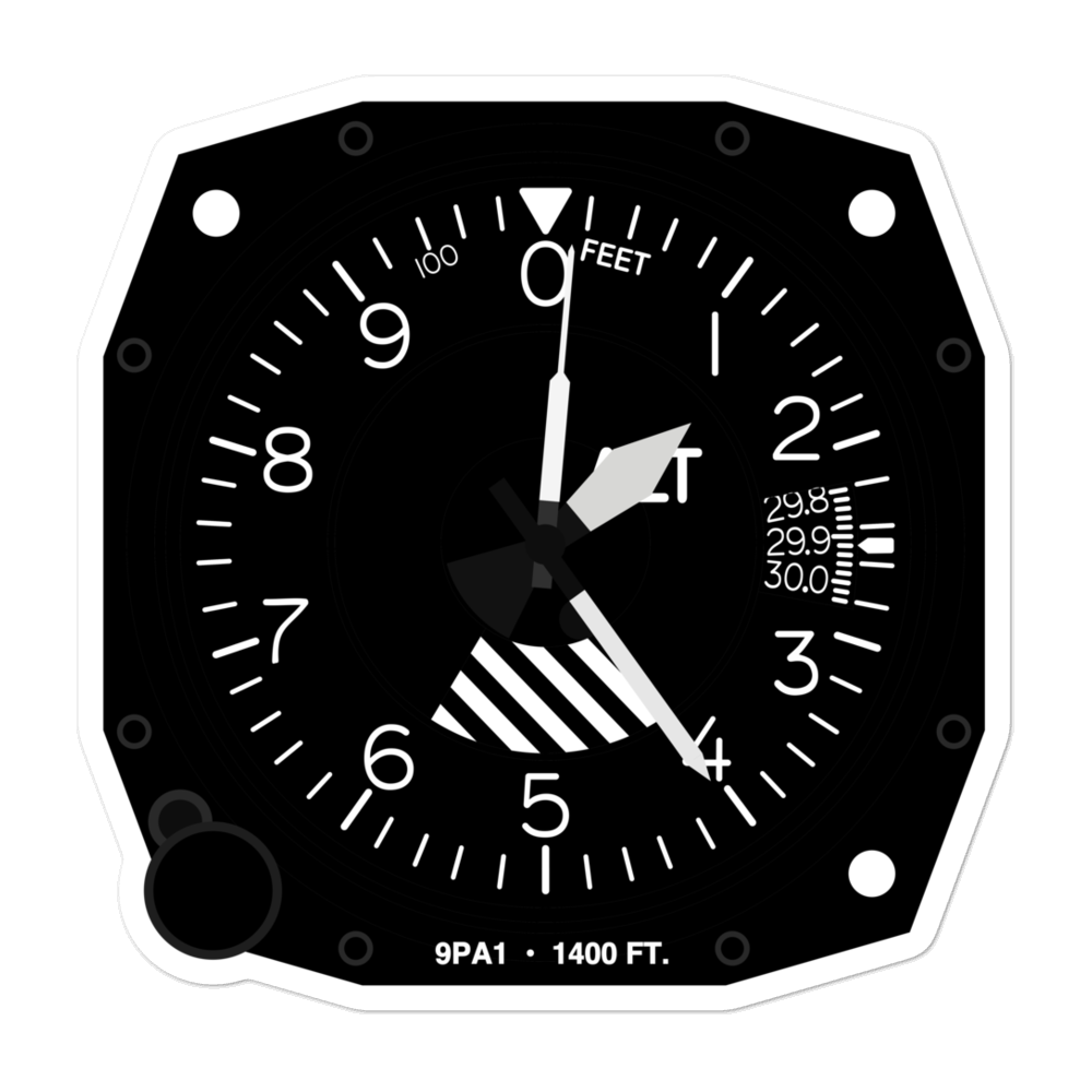 Carbondale-Clifford Airport (9PA1) Altimeter Stickers 
