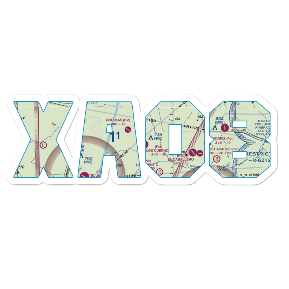Los Cuernos Ranch Airport (XA08) VFR Sectional Sticker 