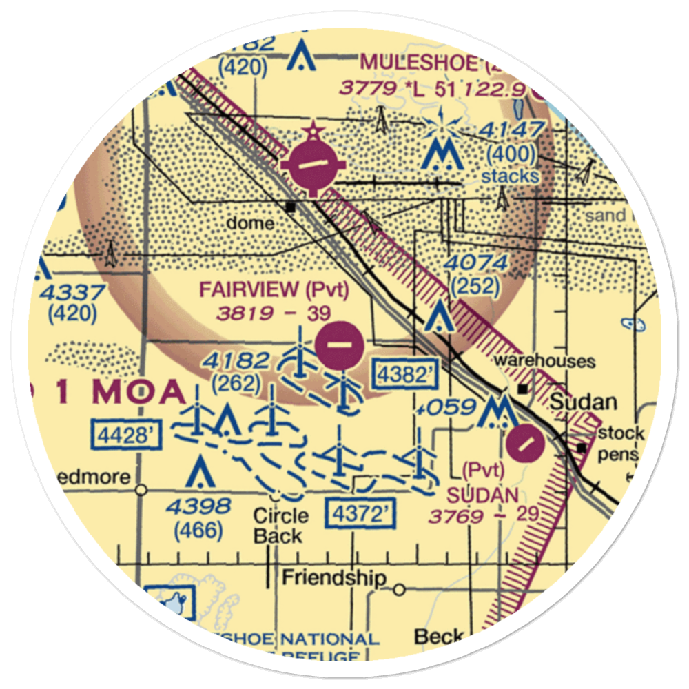 Fairview Field (XA05) VFR Sectional Sticker (20 mile) 