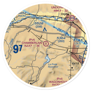 Chamberlain Brothers Ranch Airport (WY66) VFR Sectional Sticker (20 mile)