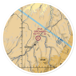 Orchard Ranch Airport (WY38) VFR Sectional Sticker (20 mile)