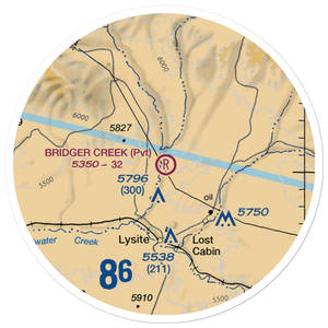 Bridger Creek Airport (WY34) VFR Sectional Sticker (20 mile)