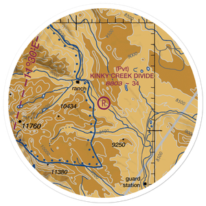 Kinky Creek Divide Airport (WY30) VFR Sectional Sticker (20 mile)