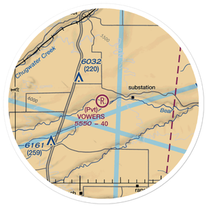 Vowers Ranch Airport (WY29) VFR Sectional Sticker (20 mile)