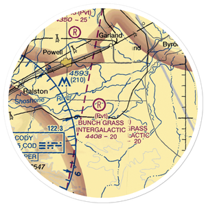 Bunch Grass Intergalactic Airport (WY15) VFR Sectional Sticker (20 mile)