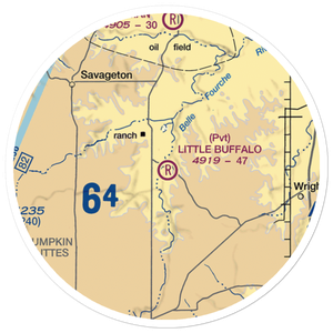 Little Buffalo Ranch Airport (WY13) VFR Sectional Sticker (20 mile)