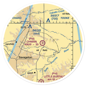 Ohman Ranch Airport (WY12) VFR Sectional Sticker (20 mile)