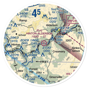 Hinton-Alderson Airport (WV77) VFR Sectional Sticker (20 mile)