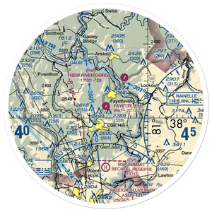 Fayette Airport (WV59) VFR Sectional Sticker (30 mile)