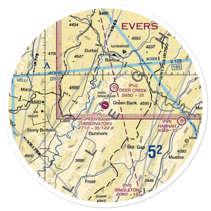 Green Bank Observatory Airport (WV52) VFR Sectional Sticker (30 mile)