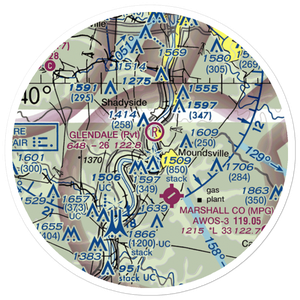 Moundsville Seaplane Base (WV44) VFR Sectional Sticker (20 mile)