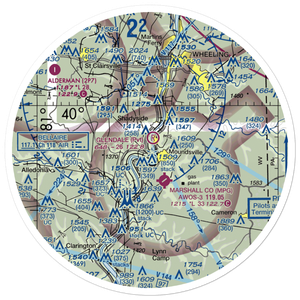 Moundsville Seaplane Base (WV44) VFR Sectional Sticker (30 mile)