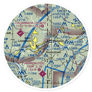 East Liverpool Seaplane Base (WV41) VFR Sectional Sticker (20 mile)