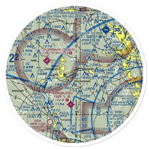 East Liverpool Seaplane Base (WV41) VFR Sectional Sticker (30 mile)
