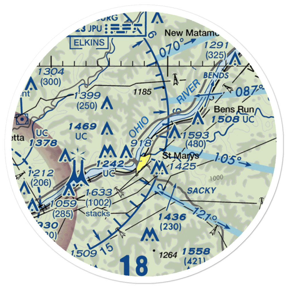 St Mary's Seaplane Base (WV40) VFR Sectional Sticker (20 mile) 