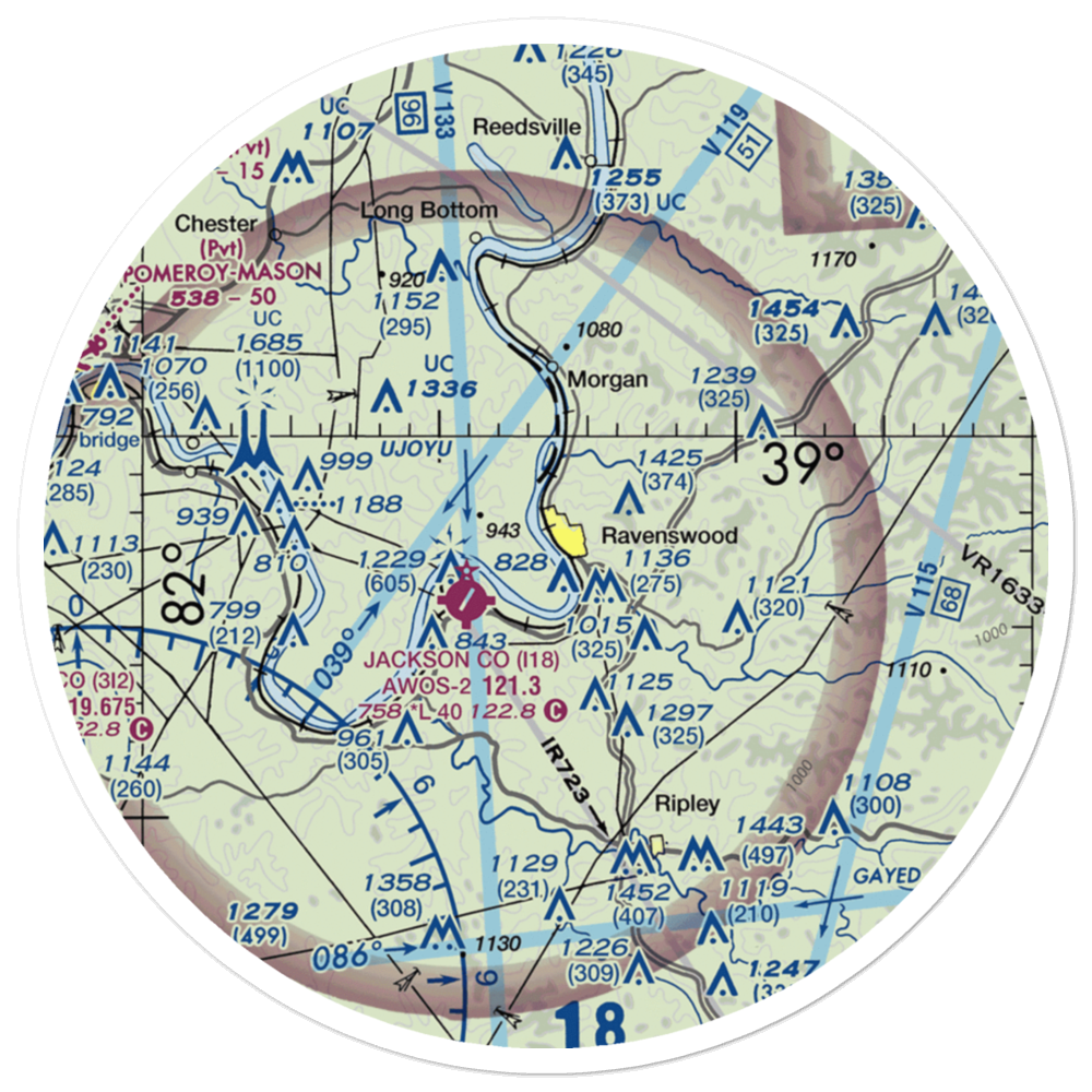 Ravenswood Seaplane Base (WV39) VFR Sectional Sticker (30 mile) 
