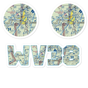 West Parkersburg Seaplane Base (WV38) VFR Sectional Sticker Pack