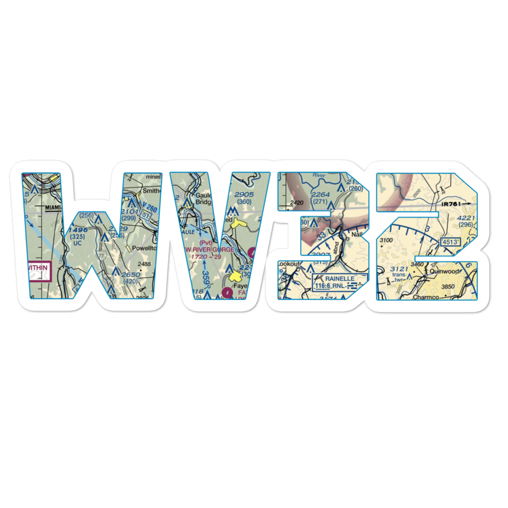 New River Gorge Airport (WV32) VFR Sectional Sticker 