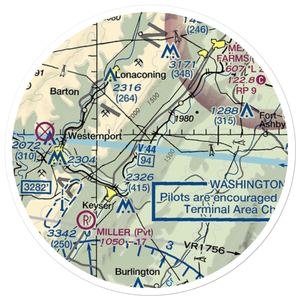 Gerstell Farms Airport (WV15) VFR Sectional Sticker (20 mile)