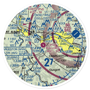 Mallory Airport (WV12) VFR Sectional Sticker (20 mile)