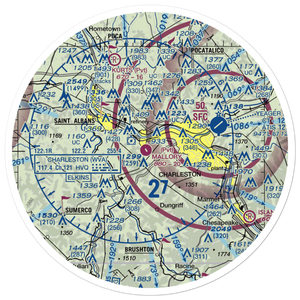 Mallory Airport (WV12) VFR Sectional Sticker (30 mile)