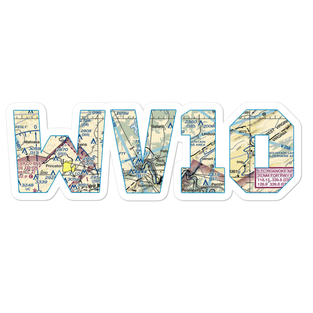 Peterstown Airport (WV10) VFR Sectional Sticker 