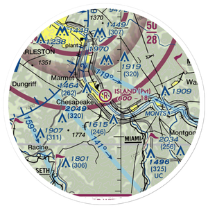 Island Airport (WV08) VFR Sectional Sticker (20 mile)