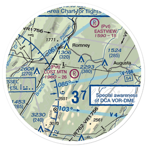 Lost Mountain Airport (WV06) VFR Sectional Sticker (20 mile)