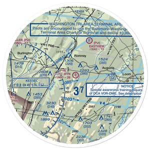 Lost Mountain Airport (WV06) VFR Sectional Sticker (30 mile)