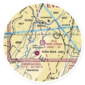 Deer Creek Farm Airport (WV00) VFR Sectional Sticker (20 mile)