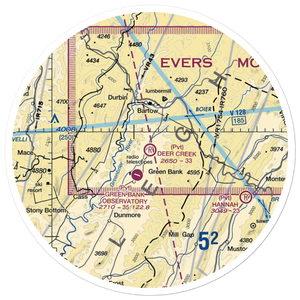 Deer Creek Farm Airport (WV00) VFR Sectional Sticker (30 mile)