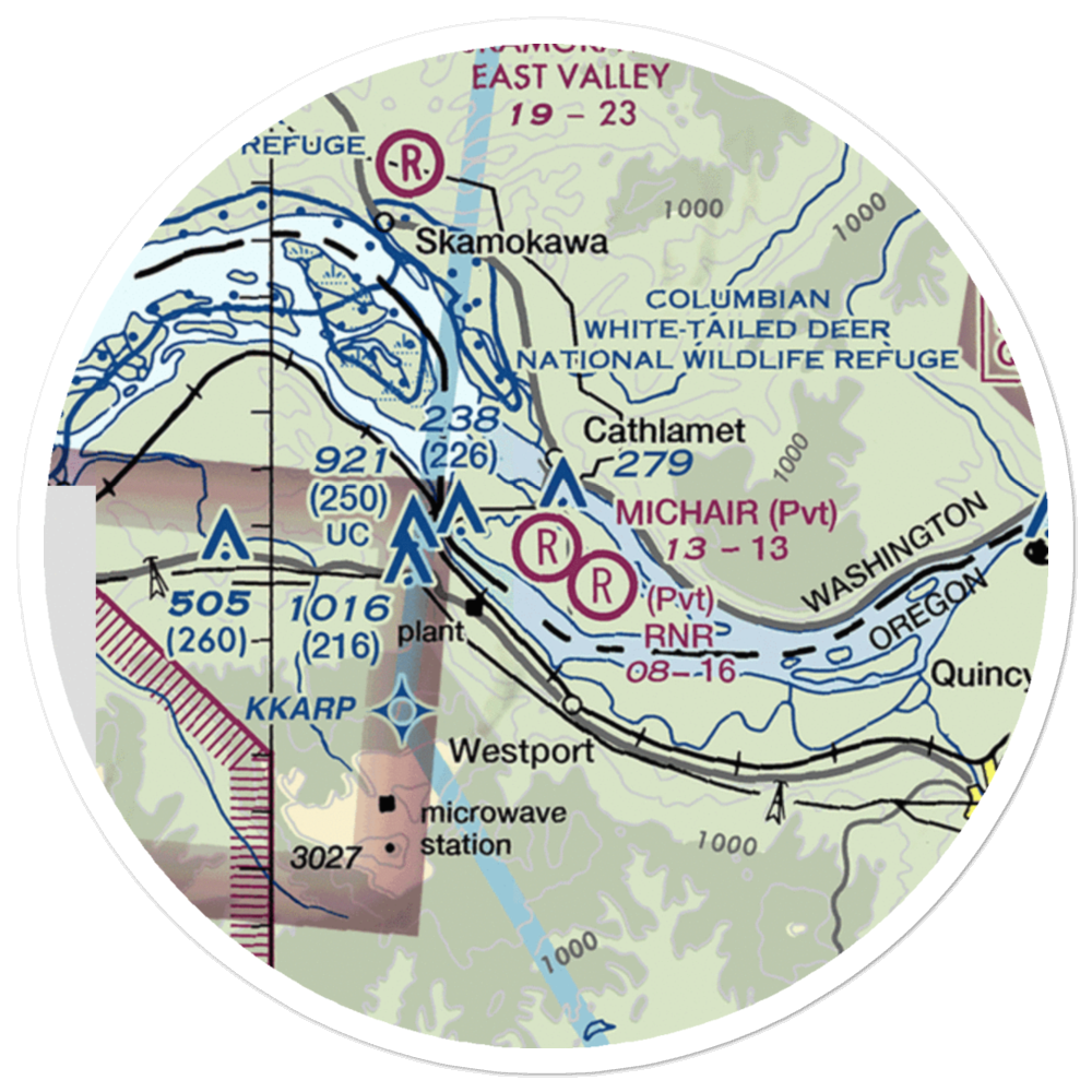 Michair Airport (WT44) VFR Sectional Sticker (20 mile) 