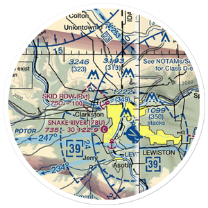 Skid Row Seaplane Base (WT33) VFR Sectional Sticker (20 mile)