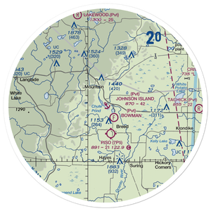 Johnson Island Seaplane Base (WS82) VFR Sectional Sticker (30 mile)