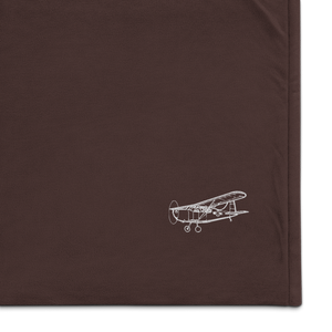 Stinson L-5 Sentinel - The Flying Jeep Port Authority Embroidered Premium Sherpa Blanket